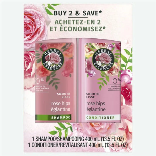 Smooth Rose Hips Hair Smoothing Shampoo & Conditioner Dual Pack